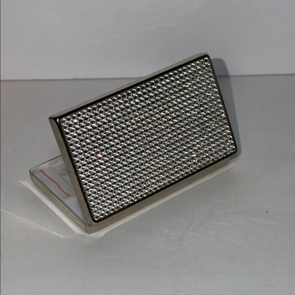 Silver Rhinestone Card or Cigarettes Holder Case
